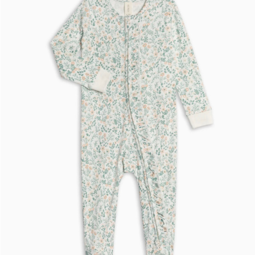Neve Ruffle Zipper Footed Romper
