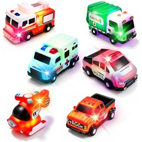 Light Up Bath Toys, 6-Pack Water Activated Cars Toys for Baby