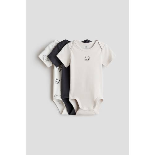 3-PACK COTTON BODYSUITS WITH LAP SHOULDERS