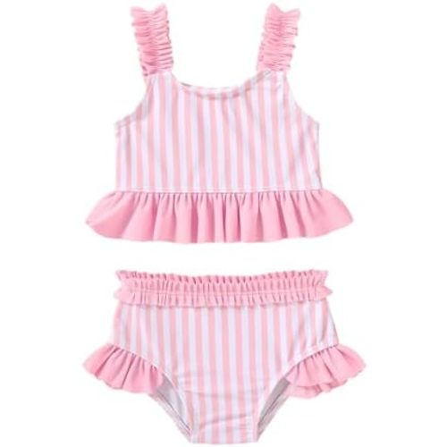 Happy Town Baby Infant Swimsuit Girl Toddler Bathing Suit Girl Summer Beach Bikini Tankini 2-Piece Swimwear 3-24 Months 2t-5t