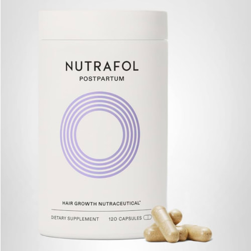 Nutrafol Postpartum Hair Growth Supplements, Clinically Tested for Visibly Thicker Hair and Less Shedding, Breastfeeding-friendly - 1 Month Supply