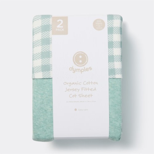 Dymples Organic Cotton Fitted Bassinet Sheet 2 Pack - Blue
