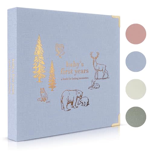 Keepsake Baby Memory Book for Boys and Girls – Timeless First 5 Year Baby Book – Neutral Journal Scrapbook or Photo Album - Record a Milestone for Every Event from Birth to Age 5
