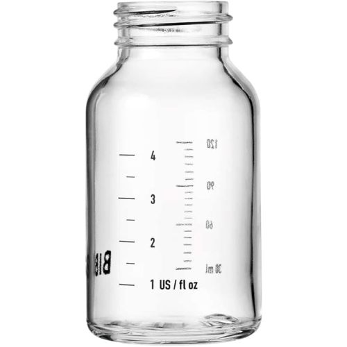 BIBS Glass Bottle Body 120 ml - BPA-Free, Dishwasher Safe - Compatible with BIBS Bottle Sets (Sold Separately)