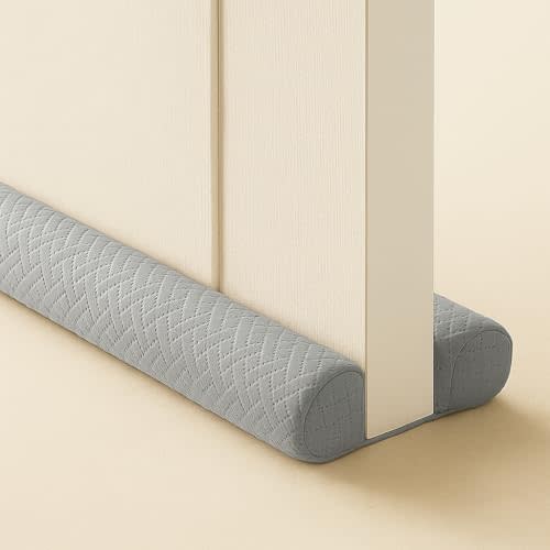 Ciieyuo Velvet Under Door Draft Stopper, Noise Blocker & Soundproof Door Seal, Blocks Cold Air, Light & Smoke, Easy Install Under Door Gap Filler, Door Sweep for Bottom 30"-36" Grey