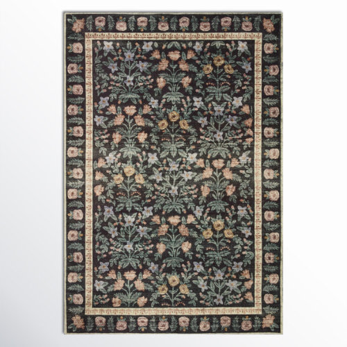 Rifle Paper Co. x Loloi Eden Mughal Garden Black Rug feat. CloudPile