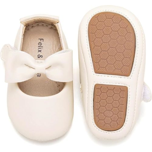 Soft Sole Baby Dress Shoes - Infant Baby Walking Shoes Moccasinss Rubber Sole Crib Shoes - Beige