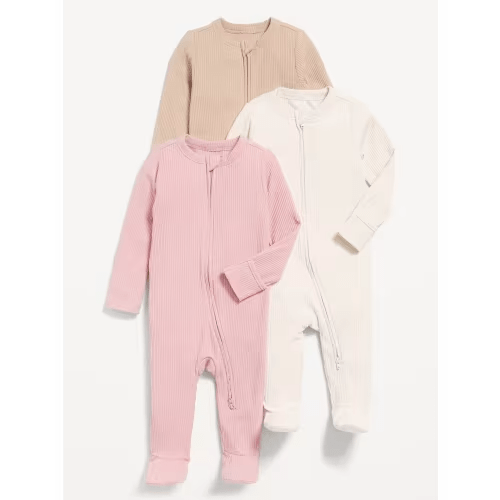 2-Way-Zip Sleep & Play Footed One-Piece 3-Pack for Baby