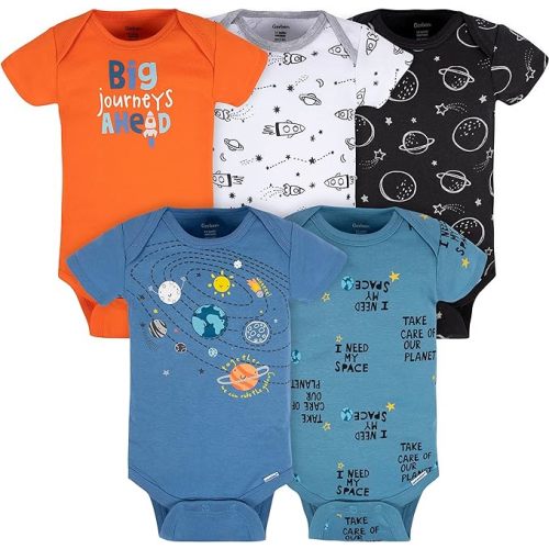 Gerber baby-boys 5-pack Short Sleeve Variety Onesies Bodysuits