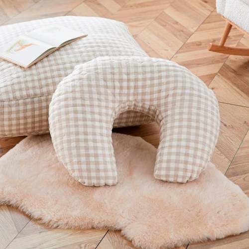 ADAIRS Vintage Washed Linen Check Nursing Pillow