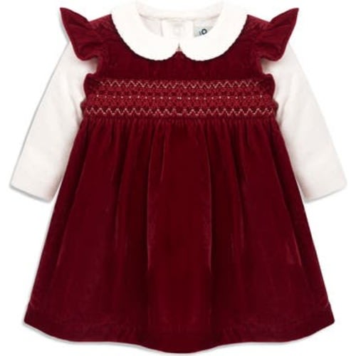 Smock Velvet Dress & Long Sleeve Jumpsuit Set