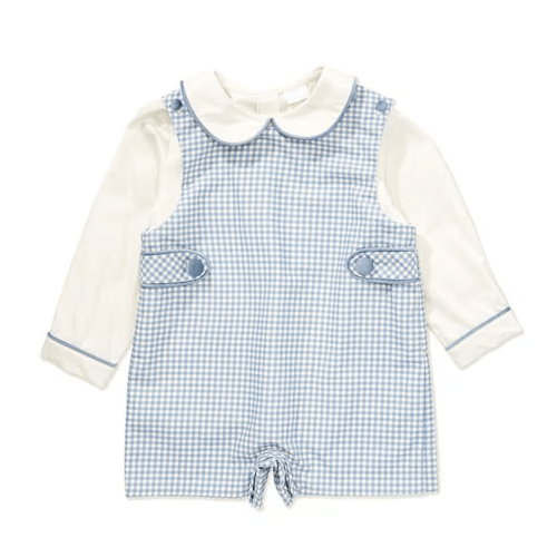 Edgehill Collection x The Broke Brooke Baby Boys William Gingham Jon Jon Set