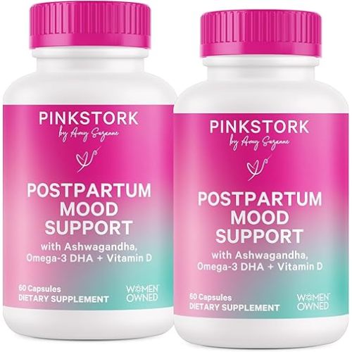 Pink Stork Postpartum Mood Support, 120 Capsules, 60 Day Supply