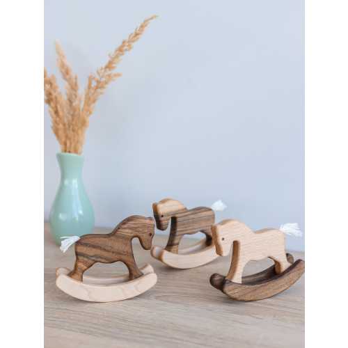 Little wooden horse toys for baby shower gift, Animal toy for kids, Nursery bookshelf decor, Montessori Sensory Waldorf toy, 1st Birthday