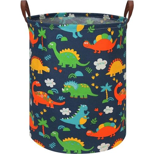 FXOLCSHE Dinosaur hamper for Kids,Dinosaur toy storage box,Waterproof folding laundry basket,Baby Toy Organizer,Nursery laundry basket,dinosaur room decor for boy,Shelf Book Basket(Forest Dinosaur)
