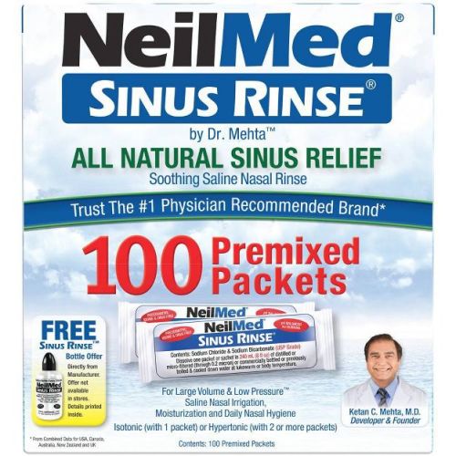 NeilMed Sinus Rinse Regular Refill Packets - 100ct: Allergy and Sinus Treatment, Powder Form, Sodium Chloride