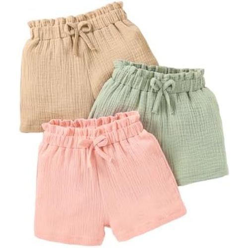 Toddler and Baby Girl Shorts Soft Cotton Casual Summer Clothes Size 6M-3T
