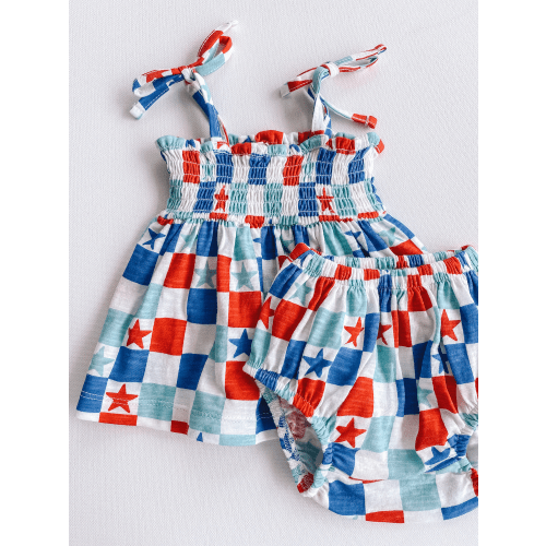 smocked checkerboard set