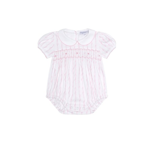 Pink Twirls Smocked Bubble - Baby, 6-9M