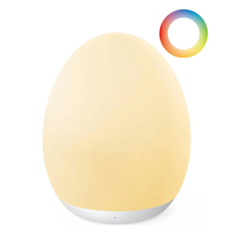 JolyWell Night Light for Kids, Baby Night Light with 7 Colors Changing Mode & Stepless Dimming, Nursery Night Light BPA Free,Rechargeable Egg Night Light for Breastfeeding 1h Timer & Touch Control