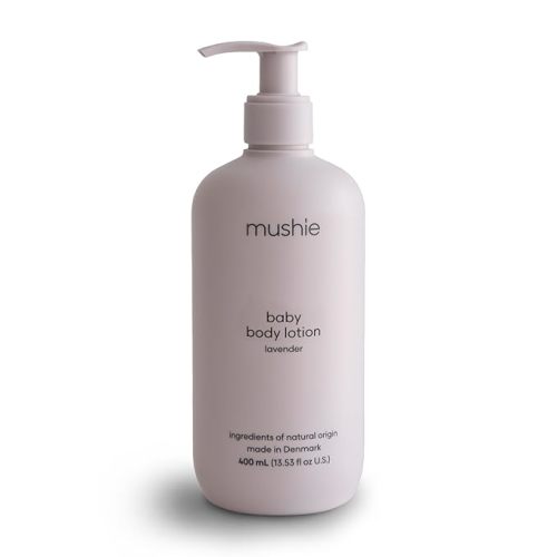 mushie Baby Organic Body Lotion | Moisturize, Soothe, and Hydrates Dry Skin | Made in Denmark, 13.53 fl oz (Lavender)