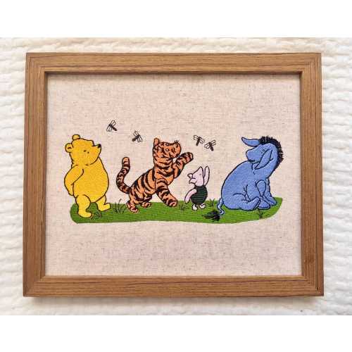 Winnie the Pooh Embroidery Art | Vintage Nursery Decor, 8x10