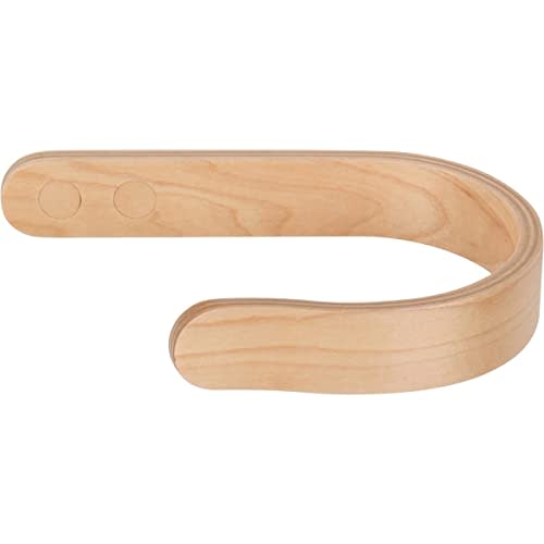 2 x Waveply Wood Curtain Holdbacks Plywood Drapery U Shaped Hook Tiebacks for Wall (Maple)