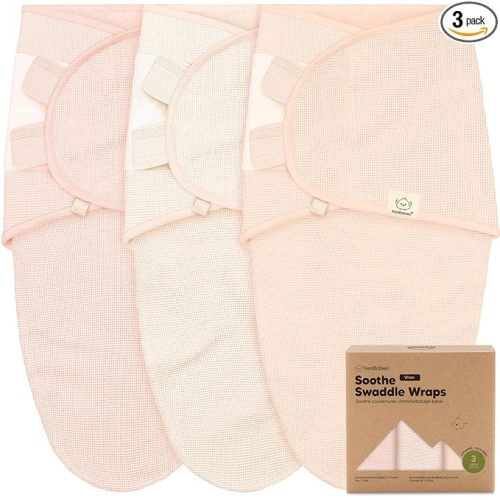 3-Pack Organic Swaddles for Newborns Sleep Sacks – Baby Swaddles 0-3 Months, Newborn Swaddle Wrap, Infant Wearable Blanket, Baby Sleep Sack Girls, Boys, Soft & Snug, Large Hook & Loop Closure(Angelic)