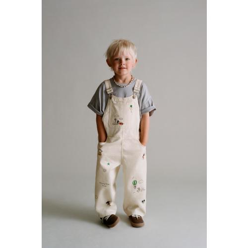 MICKEY MOUSE © DISNEY EMBROIDERED TWILL OVERALLS - Ecru | ZARA United States