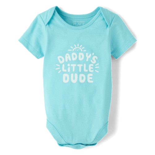Baby Boys Daddy's Little Dude Graphic Bodysuit - Blue