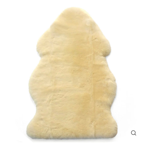 Sheepskin Rug for Babies, 100% Natural, Shorn Lambskin Wool, 2 x 3 Feet, Flax