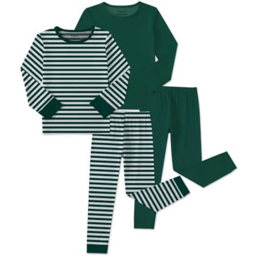 Jimonda Bamboo Viscose Toddler Kid Pajamas Set Boys/Girl Striped Sleepwear