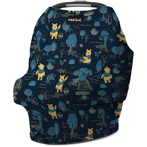 Milk Snob Original Disney 5-in-1 Cover, Winnie the Pooh, Added Privacy for Breastfeeding, Baby Car Seat, Carrier, Stroller, High Chair, Shopping Cart, Lounger Canopy - Newborn Essentials, Nursing Top