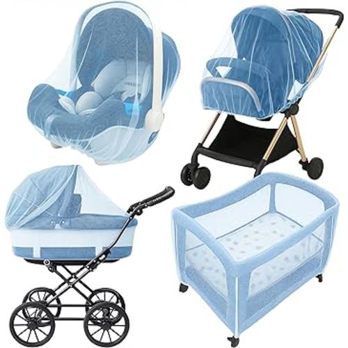 Enovoe Mosquito Net for Stroller, Bassinet, Cradle - Blue Baby Mosquito Net Cover for Playards, Pack N Plays, Mini Crib