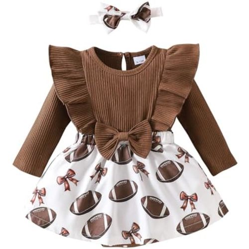 Chichoo Baby Girl Clothes Infant Fall Winter Outfits Newborn Long Sleeve Romper Dress Ruffle Bodysuit With Headband