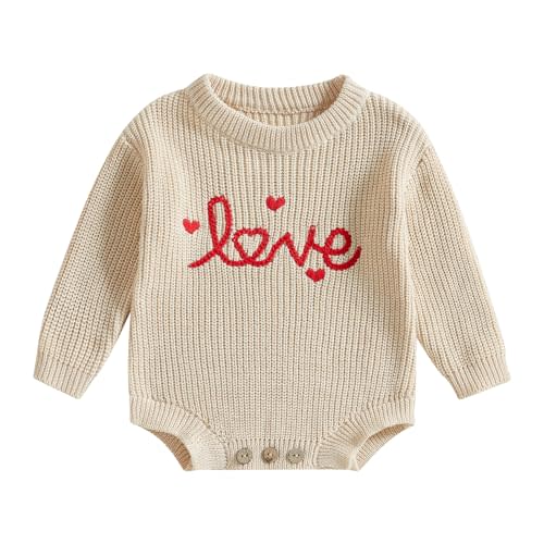 FYBITBO Baby Girl Boy Sweater Knit Oversized Pullover Sweatshirt Romper Onesie Warm Fall Winter Clothes Outfit Newborn