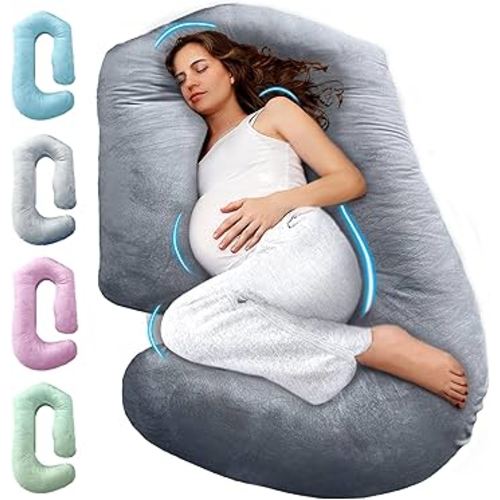 PILLANI Pregnancy Pillows for Sleeping – 57-Inch Maternity Pillow for Pregnant Women with Removable Washable Cover – Support for Back, Belly, Neck, Legs, and Hips – V C U Shaped Full Body Pillow
