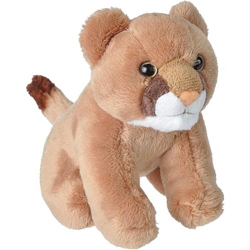 Wild Republic Pocketkins Eco Mountain Lion, Stuffed Animal, 5 Inches, Plush Toy, Made from Recycled Materials, Eco Friendly