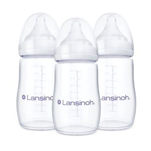 Lansinoh Anti-Colic Baby Bottles with Medium Flow Nipples (Size M) - 8oz/3pk
