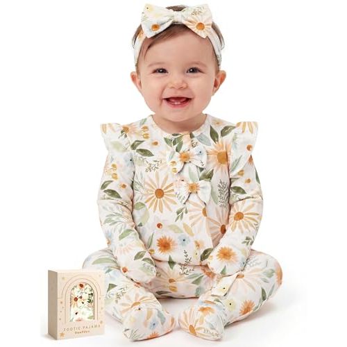 Yoofoss Baby Pajamas Rayon Made From Bamboo Sleepers, Baby Girl Clothes Newborn 0-3 3-6 6-9 Months Footed Pjs, Soft