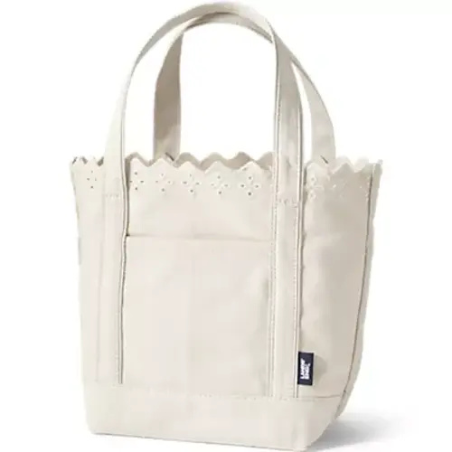 Medium Eyelet Canvas Open Top Tote | Lands' End