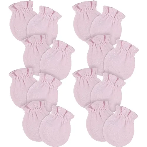 Gerber Baby Girls 8-pack And No Scratch Mittens, Light Pink, 0-3 Months 8-pack US