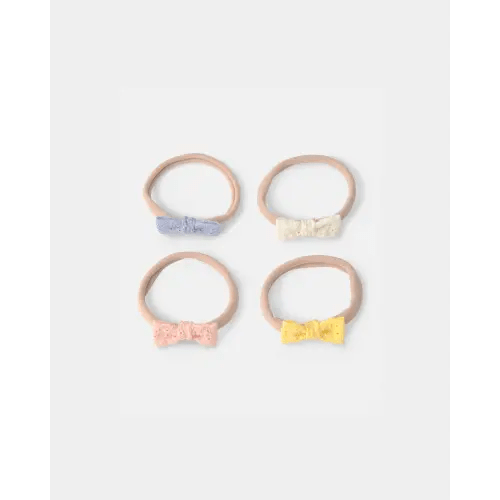 Baby Girl 4-Pack Headwraps - Orange/Blue/Cream