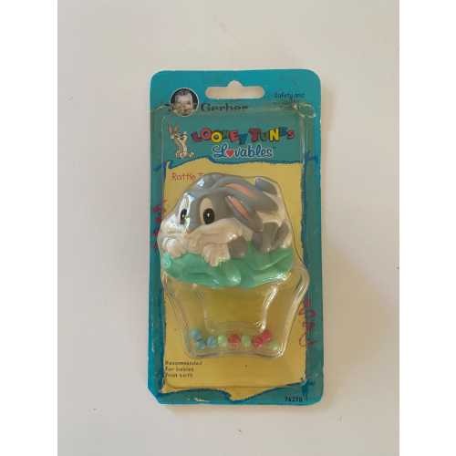 Vintage New 1994 Looney Tunes "Bugs Bunny" Baby Rattle NIP New Baby Gift