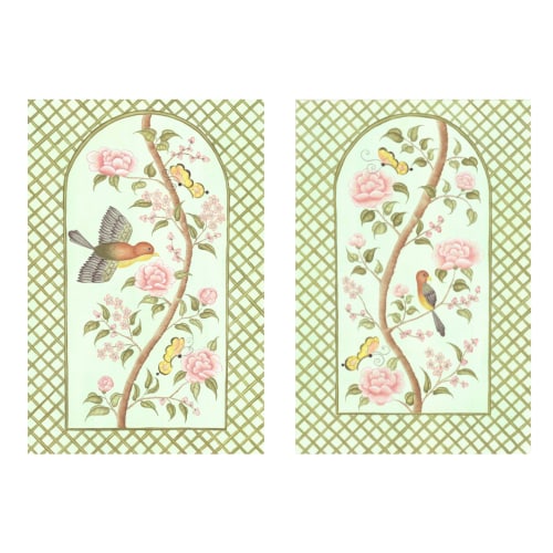 Chinoiserie Panel Print Pair | Le Jardín De Elizabeth – Oh So Lovingly - Fine Chinoiserie Art