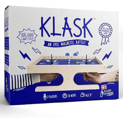 KLASK: The Magnetic Award-Winning Party Game of Skill - for Kids and Adults of All Ages That’s Half Foosball, Half Air Hockey
