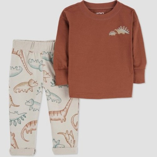 Carter's Just One You® Baby Boys' Dino Top & Bottom Set - Brown 9m