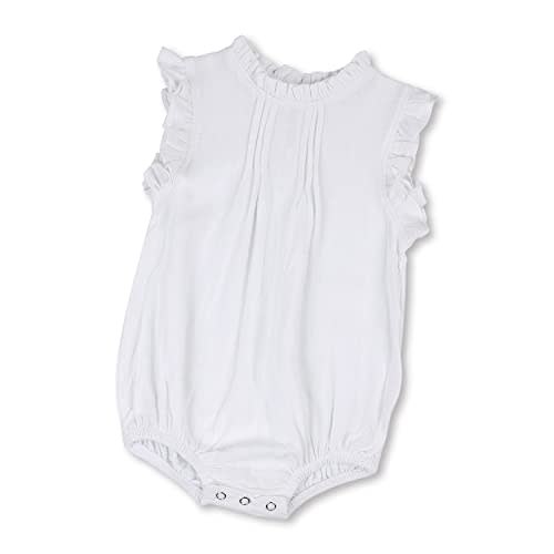 HOOLCHEAN Baby Girls Cotton Linen Plain Ruffles Sleeveless Bodysuits
