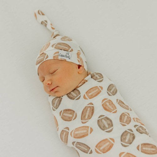 Copper Pearl Boy's Top Knot Hat (0-4mo)