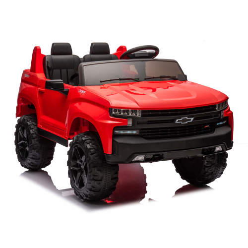24V Chevrolet Silverado Ride on Truck for Kids with 2 Seats and Remote - Red